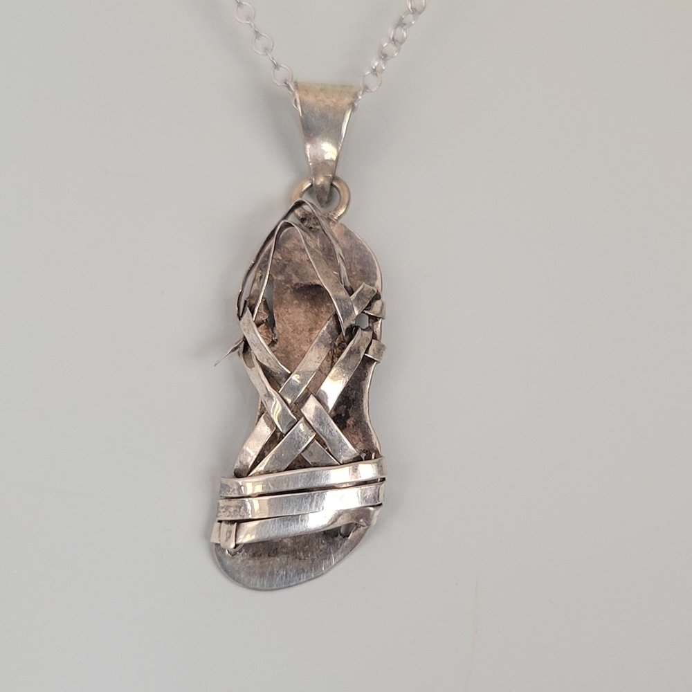 Silver SS 925 Sandal Pendant Necklace